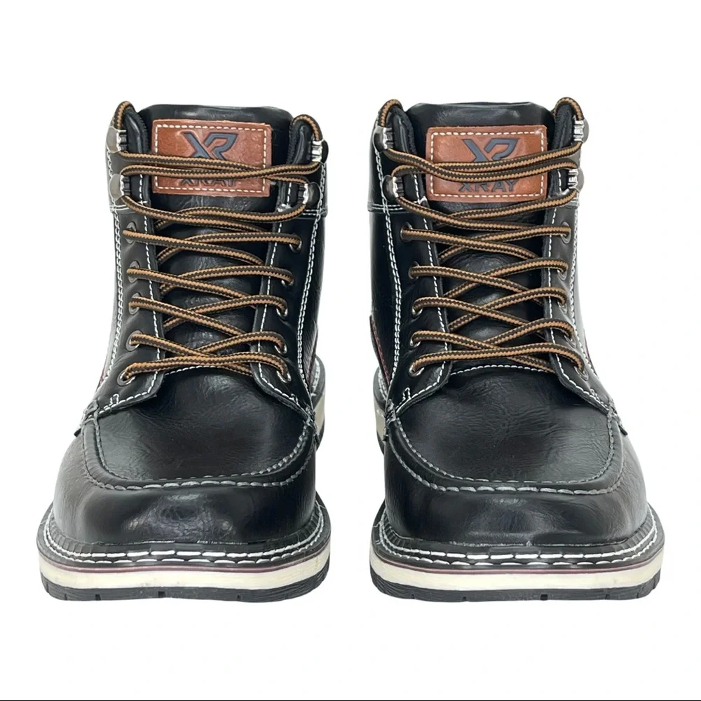 XRAY Black Faux Leather Cushioned Mens Ankle Boots - Picture 6 of 12